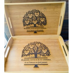 Plateau en bois arbre de vie