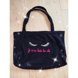 Sac velours citation brodée