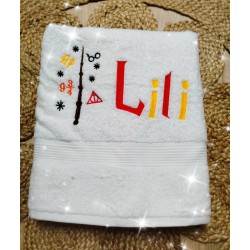 Serviette brodée Harry potter