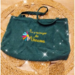 Sac velours citation brodée