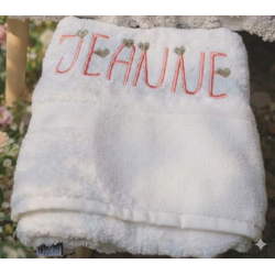 Serviette brodée lettre...