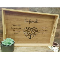 Plateau en bois famille